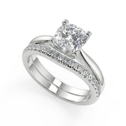 Marilyn Squared 4 Claw Solitaire Cushion Cut Diamond Engagement Ring - Nivetta